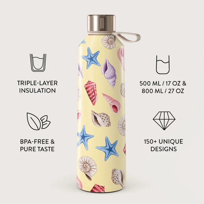 بورجا زجاجة مياه بورغا. حافظ على مشروباتك في درجة الحرارة المثالية وعلى أناقتك لا تشوبها شائبة، سواء في صالة الألعاب الرياضية أو المكتب أو في الهواء الطلق (لون) (500 مل)